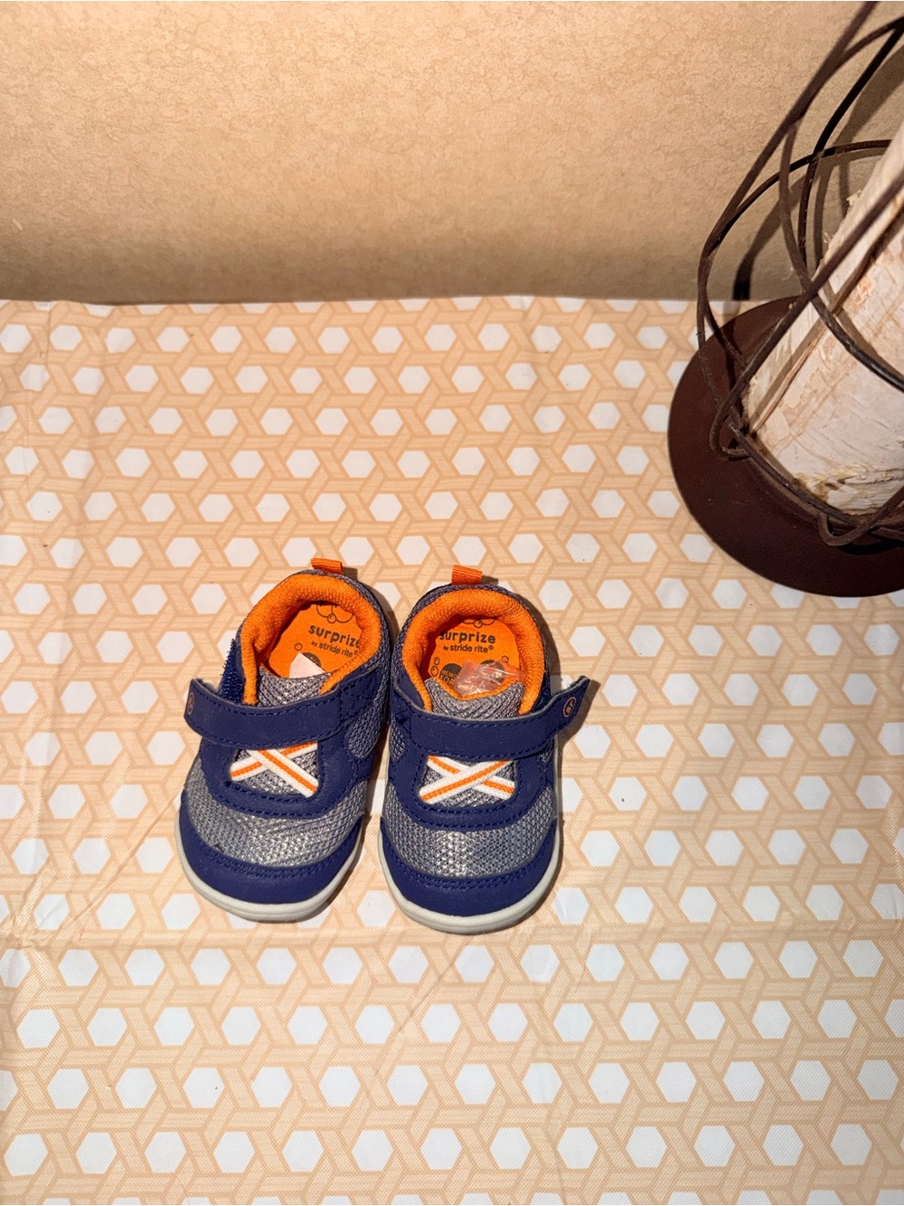 Stride Rite Navy and Orange Toddler Hook-and-Loop Sneakers
